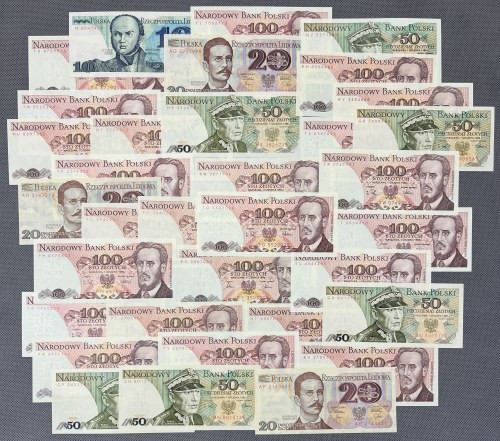 PRL, duży zestaw banknotów (34szt) 
Grade: 1, 1/AU 

More photos and full ite...