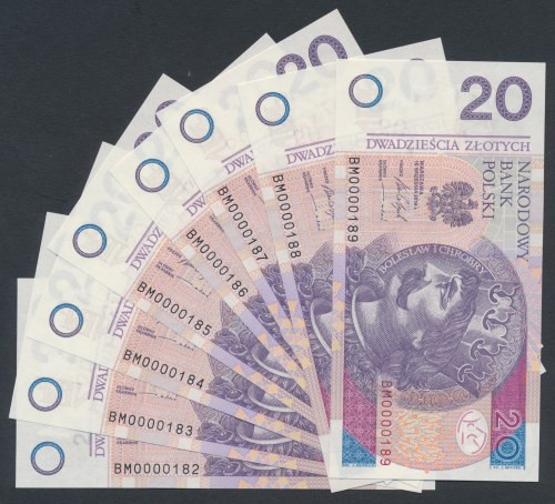 20 zł 2016 BM - 0000182 do 189 (8szt) 
Grade: UNC 

More photos and full item...
