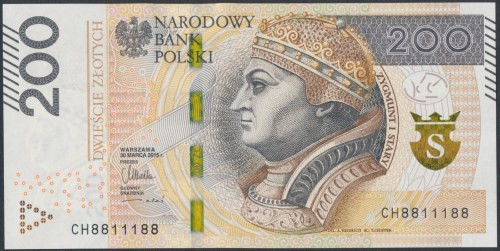 200 zł 2015 CH - 8811188 - radarowy 
Grade: UNC/AU 

More photos and full ite...