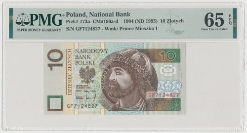 10 złotych 1994 - GF Reference: Miłczak 196b
Grade: PMG 65 EPQ 

More photos ...