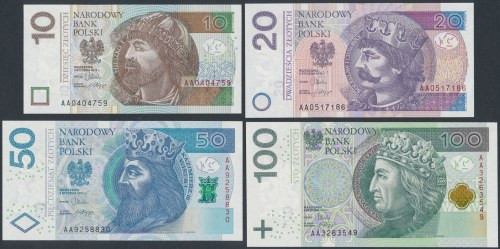 Zestaw 10 - 100 zł 2012 - AA (4szt) 
Grade: UNC 

More photos and full item d...