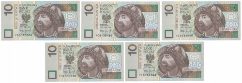 10 złotych 1994 - YB - YG - serie zastępcze (5szt) Reference: Miłczak 196d
Grad...