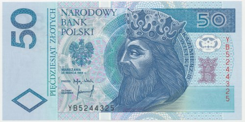 50 złotych 1994 - YB - seria zastępcza Reference: Miłczak 198d
Grade: UNC/AU 
...