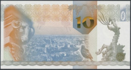 PWPW Kraków, hologram DUŻA CYFRA 10, panorama niebieska