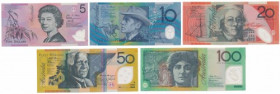 Australia, 5 - 100 Dollars 1995-2012 - Polymers (5pcs)