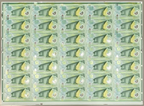 Papua-Nowa Gwinea, 2 Kina (2007) - Uncut sheet Wymiary: 72.5 x 53 cm.&nbsp; Refe...