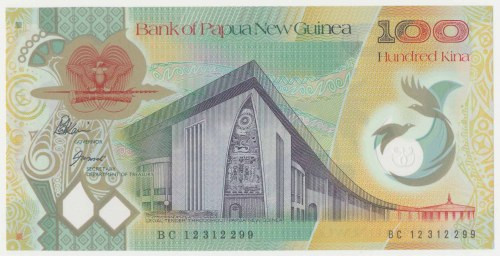 Papua New Guinea, 100 Kina (2012) - Polymer Reference: Pick 44
Grade: UNC 

M...