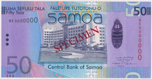 Samoa, 50 Tala (2008) - SPECIMEN Reference: Pick 41as
Grade: UNC 

More photo...