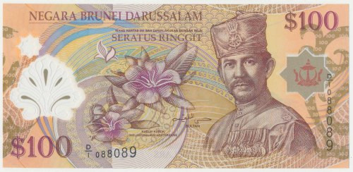 Brunei Darussalam, 100 Ringgit 2004 - Polymer Reference: Pick 29a
Grade: UNC 
...