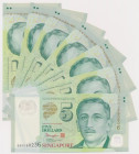 Singapore, 5 Dollars (2005) - Polymers (8pcs)