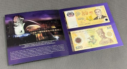 Singapore & Brunei Darussalam, 2x 20 Dollars 2007 - polymers - in folder