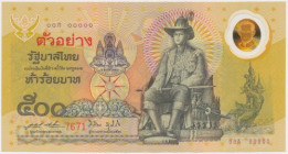 Thailand, 500 Baht (1996) - SPECIMEN - Polymer - in folder
