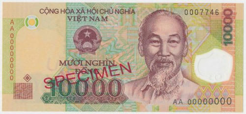 Viet Nam, 10.000 Dong (2006) - SPECIMEN - Polymer Reference: Pick 119s
Grade: U...