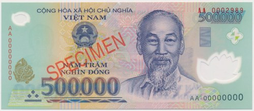 Viet Nam, 500.000 Dong (2003) - SPECIMEN - Polymer Reference: Pick 124s
Grade: ...