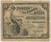 Belgian Congo, 5 Francs 1920