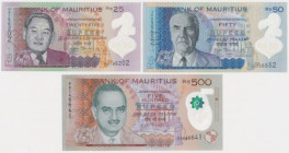 Mauritius, 25, 50 & 500 Rupees 2013 - polymers (3pcs)