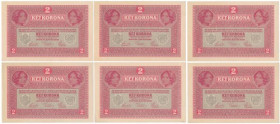 Austria, 2 Kronen 1917 - set of 6 pcs