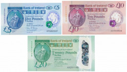 Ireland, 5, 10 & 20 Pounds Sterling 2017 - polymers (3pcs)