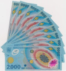 Romania, 2.000 Lei 1999 - 001-009 A - Polymers (9pcs)