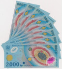 Romania, 2.000 Lei 1999 - B - Polymers (8pcs)