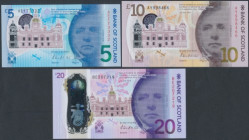 Scotland, 5, 10 & 20 Pounds Sterling 2016-2019 - Polymers (3pcs)