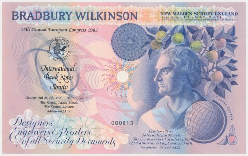 Great Britain, Bradbury Wilkinson, 1985 - promotional banknote - 000813 Wymiary:...