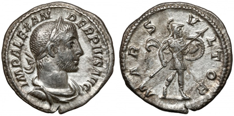 Alexander Sever (222-235 AD) Denarius, Rome Obverse: IMP ALEXANDER PIVS AVG Laur...