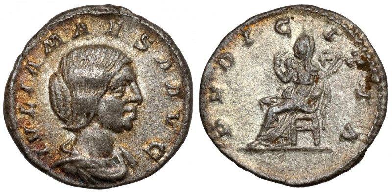 Iulia Maesa (218-222 AD) Denarius, Rome Obverse: IVLIA MAESA AVG Draped bust to ...