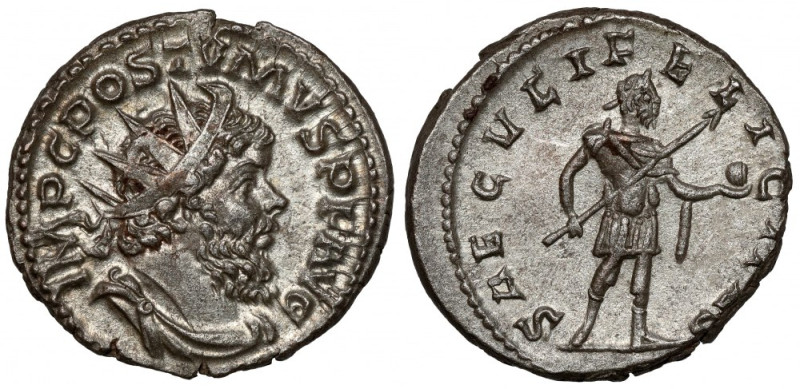 Postumus (260-269 AD) Antoninian, Cologne Obverse: IMP C POSTVMVS PF AVG Radiate...