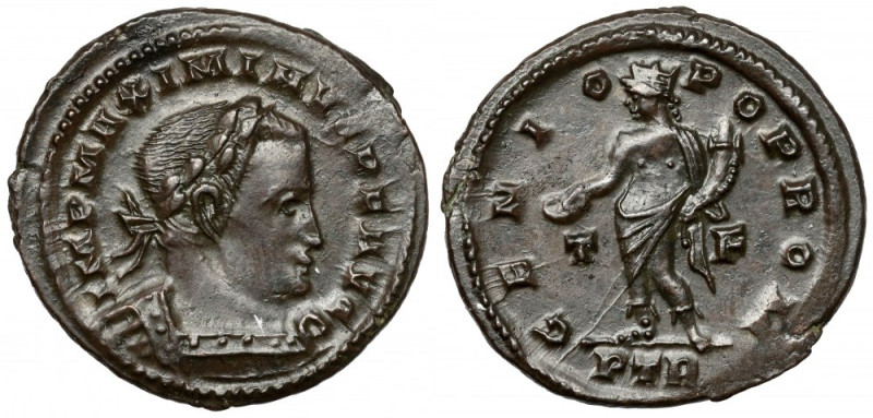 Maximinus II Daia (305-313 AD) Follis, Treveri Obverse: IMP MAXIMIANVS P F AVG L...