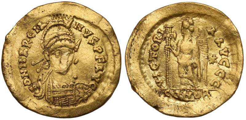 Marcian (450-457 AD) Solidus, Constantinople Obverse: D N MARCIANVS P F AVG Diad...