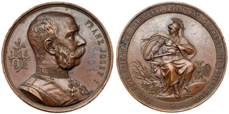 Austria, Franciszek Józef I, Medal 1898 - Fuer Gott Kaiser und Vaterland zieh' d...