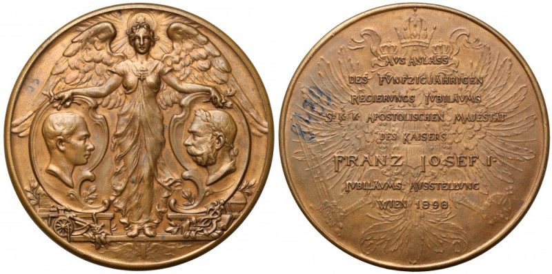 Austria, Franciszek Józef I, Medal 1898 - Jubiläums Austellung, Wien Medal z nap...