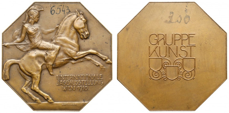 Austria, Franciszek Józef I, Medal 1910 - 1. Internationalle Jagdausstellung Wie...