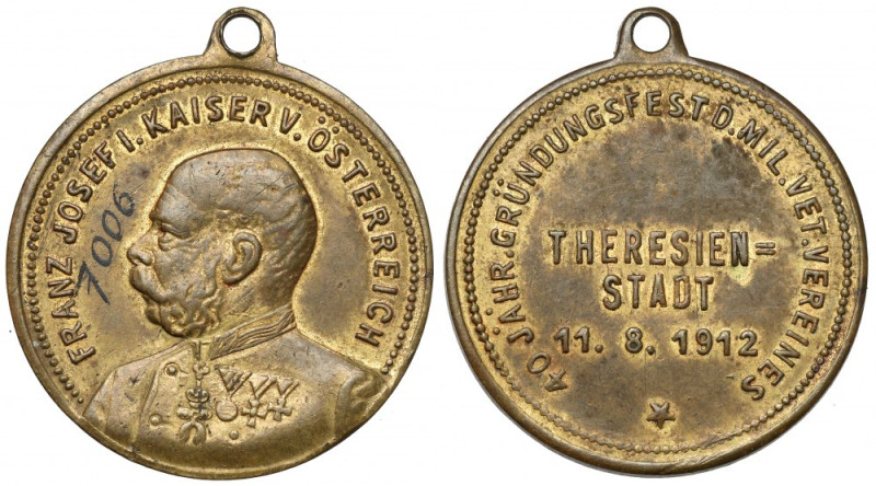 Austria, Franciszek Józef I, Medal 1912 - Theresien-stadt Medal z napisanym nume...