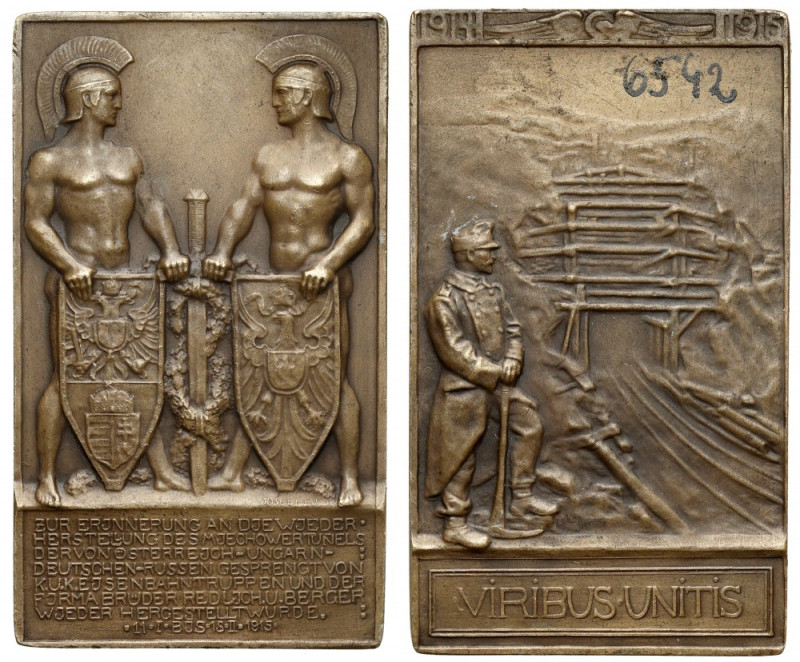 Austria, Plakieta VIRIBUS UNITIS 1914-1915 Medal z napisanym numerem tuszem.&nbs...