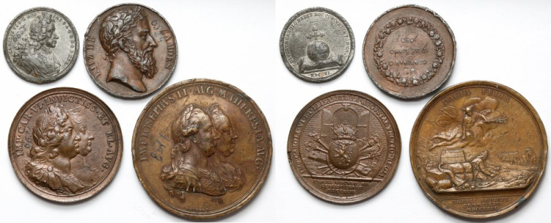 Austria i inne, zestaw medali (4szt) W zestawie dwa medale bite i dwa odlane. Me...