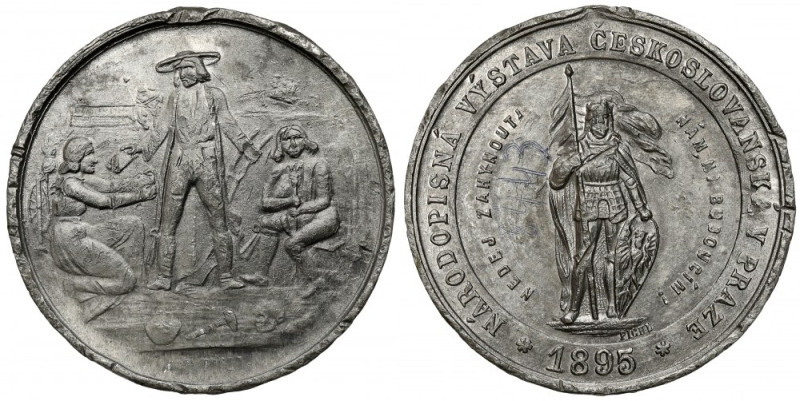 Czechosłowacja, Medal 1895 - Národopisná Vystava Českoslovanská v Praze Cynk, śr...