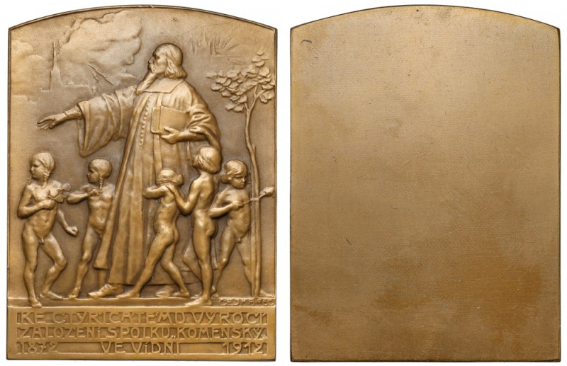 Czechy, Plakieta 1912 - syg. Cej Ka Feg. Wymiary 57 x 76 mm, waga 113.70 g 
Gra...