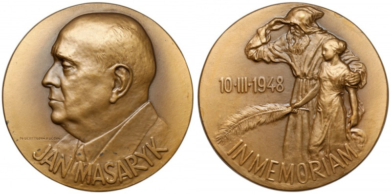 Czechy, Medal 1948 - Jan Masaryk średnica 60.3 mm, waga 93.9 g. 
Grade: UNC 
...