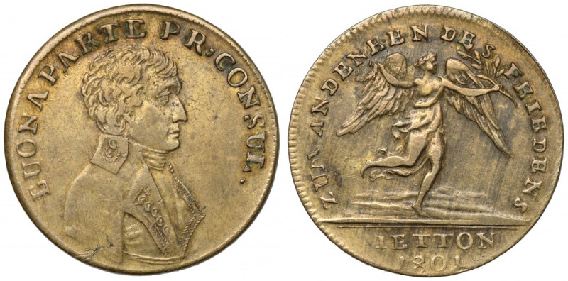 Francja, Żeton 1801 - na pamiątkę pokoju Średnica 26 mm, waga 4.6 g. 
Grade: VF...