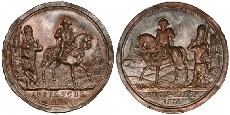 Francja, Medalion 1813 (?) - Après-Vous Sire Średnica 46 mm, waga 3.0 g. 

Mor...