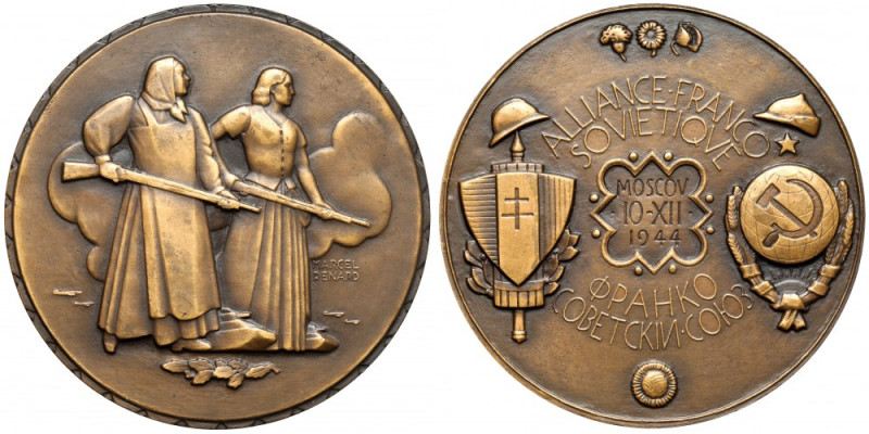 Francja, Medal 1944 - sojusz francusko-sowiecki średnica 61.2 mm, waga 126 g. 
...