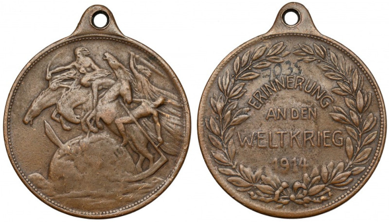 Niemcy, Medal 1914 - I Wojna Światowa / Czterej jeźdźcy apokalipsy Medal z napis...