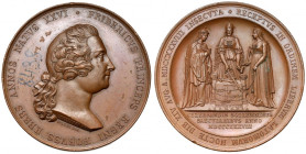 Niemcy, Brandenburgia-Prusy, Fryderyk Wilhelm III, Medal 1838 - 100-rocznicę przyjęcia Fryderyka Wielkiego do masonerii
