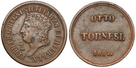 Włochy, Ferdynand I, 8 tornesi 1817