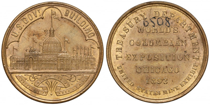 USA, Medal 1893 - światowa wystawa kolumbijska w Chicago Medal z napisanym numer...