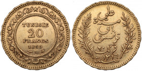 Tunisia, 20 franks 1899-A