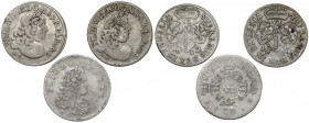 Prusy, Szóstak 1682-1704, zestaw (3szt)
