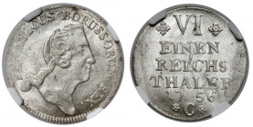 Prusy, Fryderyk II, 1/6 talara 1756-C